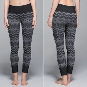 Lululemon Ebb to Street Gray Black Leggings - size 6